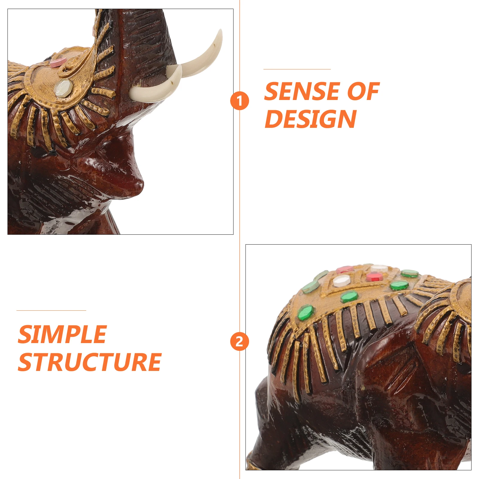 

Wooden Elephant Ornament Handcrafted Home Adorn Wooden Unique Animal Wood Animal Decor Decor For Home Office Cafe Porch