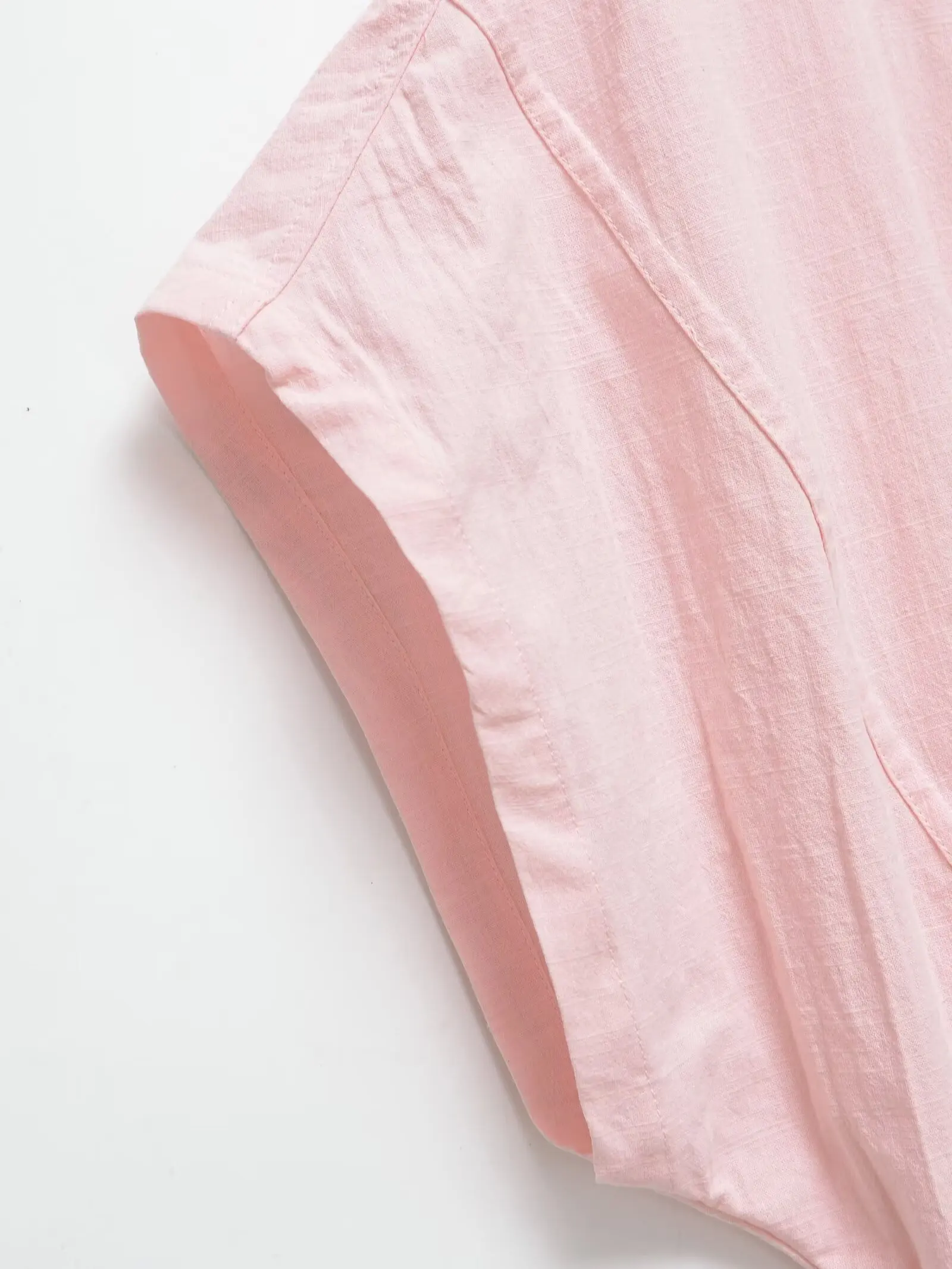 Nlzgmsj 2026 Sommer Damen Freizeit-Set in Pink mit O-Ausschnitt und Fledermausärmeln, modische gesmokte Taille, weite Haremshose, Alltags-Outfit – Detail 4