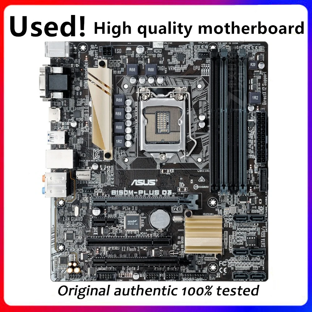 

Used For Asus B150M-PLUS D3 Desktop Motherboard Socket LGA 1151 DDR3 B150 SATA3 USB3.0 Motherboard