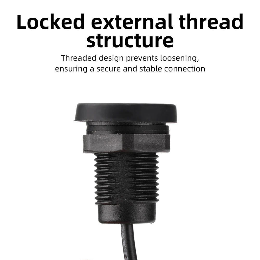 2/4Pin Mini USB Female Connector  IPX5 Waterproof with Locking External Threads USB 2.0 Power Port Charging Connectors