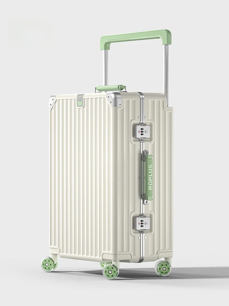 エレガントなアルミフレーム荷物スーツケース旅行用ワイドプルロッド付きファッショナブルなハードシェル機内持ち込み男性と女性用