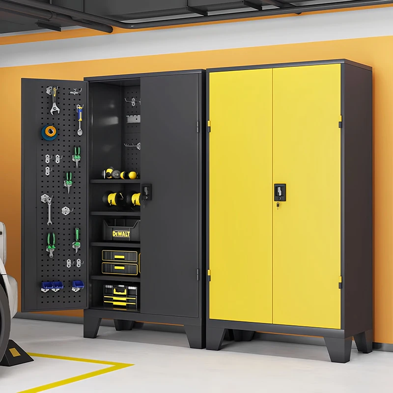 خزانة أدوات ذات مضخة واحدة شديدة التحمل، خزانة حديدية، خزانة أجزاء متعددة الوظائف، خزانة أجهزة، باب مزدوج، خزانة غرفة المرآب #5