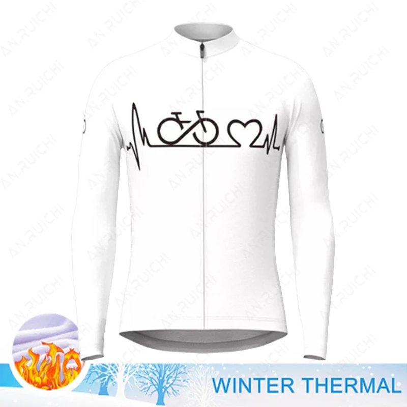 Men Cycling Jersey Long Sleeves Winter Fleece Cycling Clothing MTB Bike Shirts Uniform Warm Bicycle Jacket Maillot Ropa Ciclismo