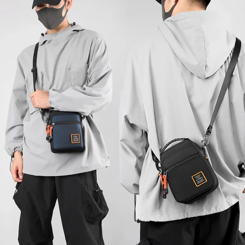 Men Single Shoulder Handheld Crossbody Bag Fashion Outdoor Sports Fanny Pack Nylon Casual Mini Hanging Waist Bag Handbag