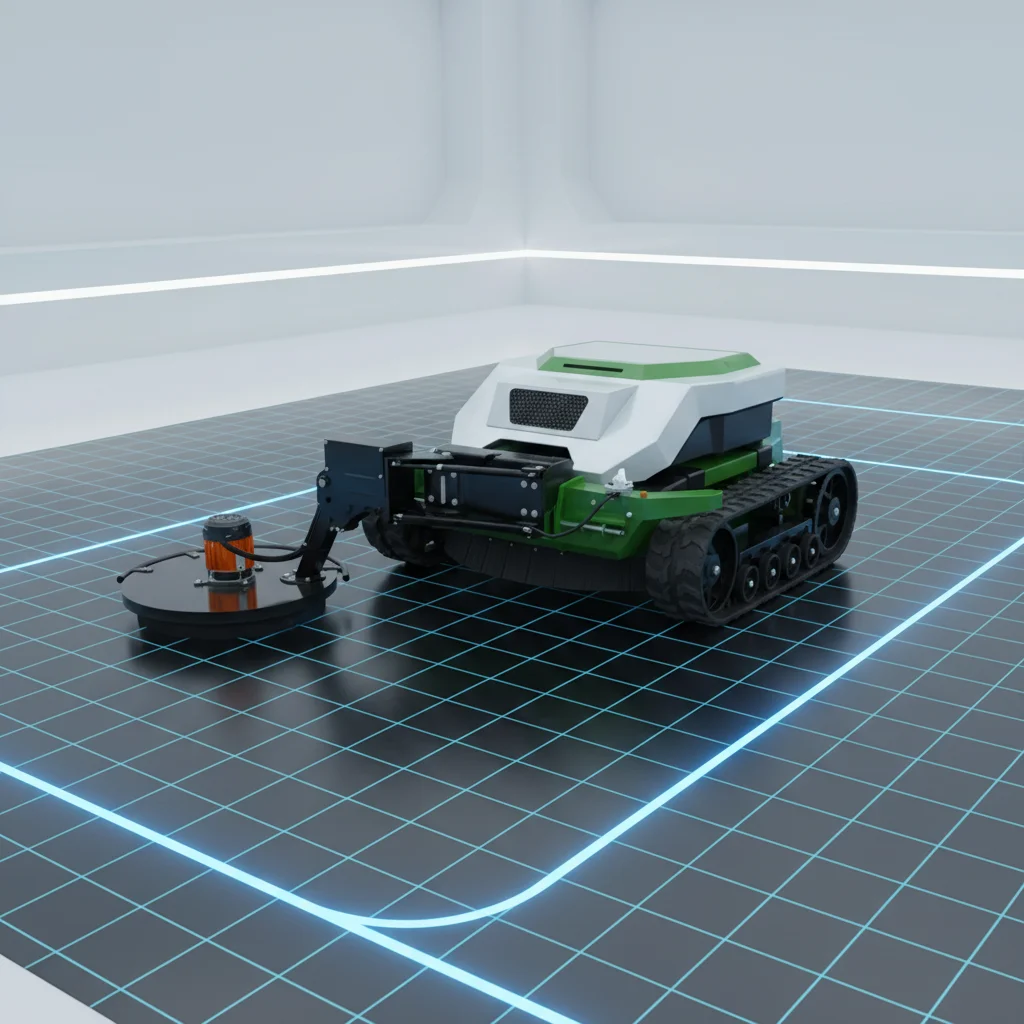 

Smart Tracked RC Lawn Mower Cordless Remote Control Mower for Large Garden Commercial Area