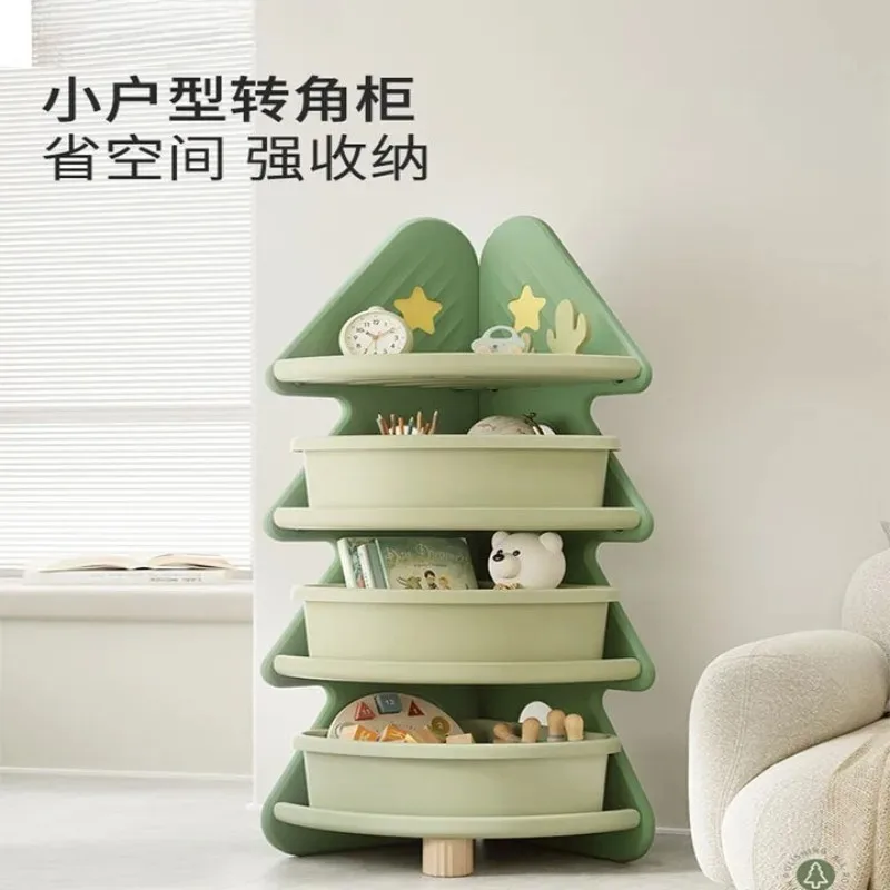 

Children's Storage Cabinet Corner Bookshelf, Christmas Tree Toy Organizer, Multi-layer Storage Box for Kids' Room. Organizer Box