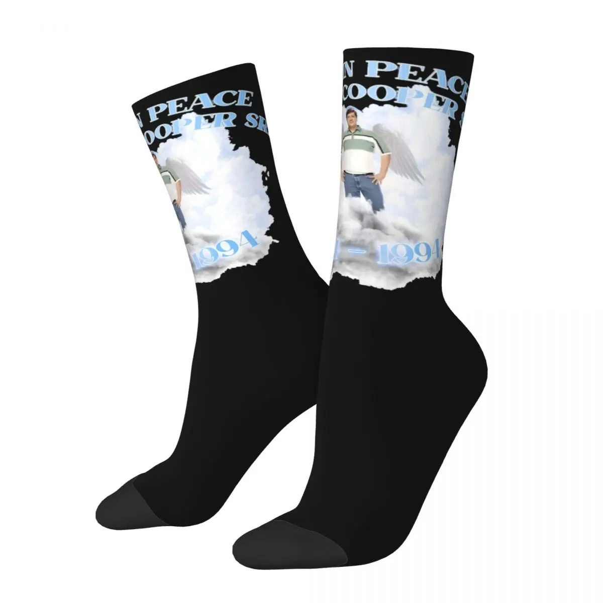 Rest In Peace George Cooper Design Theme Basketball Crew Socks All Season Funny Young Sheldon TV Series Super Soft Crew Socks