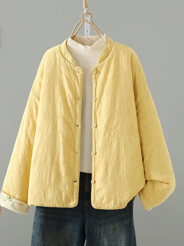 Handmade Women's Cotton Jacket Chinese Style Short Outerwear Winter New Arrival Commute Korean Style Loose Fit Ladies Coat