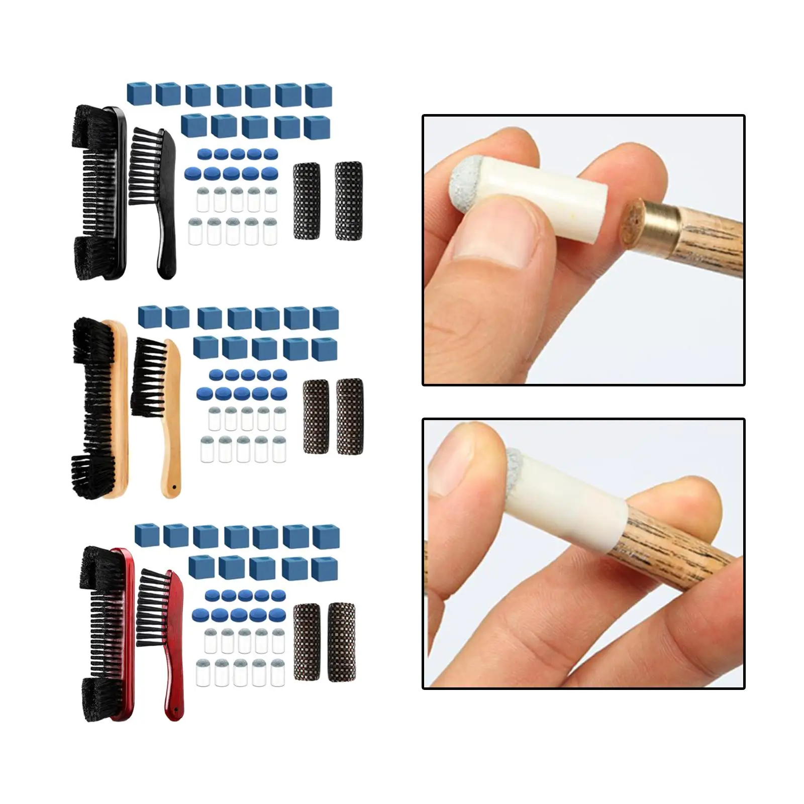 

Billiards Pool Table Brush 2 Cue Shaft Cleaner Cloth Lightweight Cue Chalk Portable Table Billiards Accessories Cleaning Tool