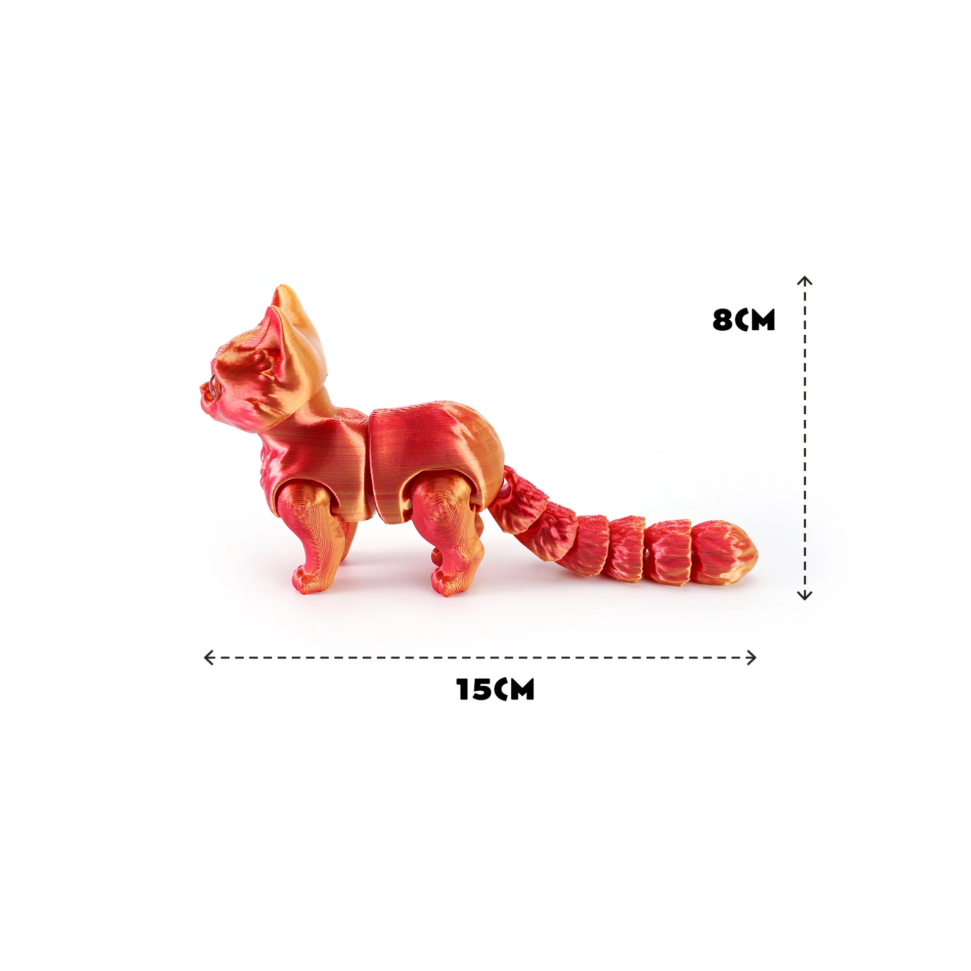 3D Printed Cute Cat Model Toys Sphynx Cat Ornament Realistic Hairless Figurine with Movable Joint Children\'s Funny New Year Gift