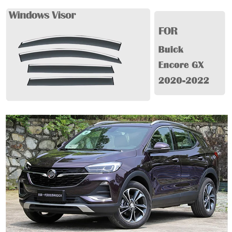 FOR Buick Encore GX 2020-2022 Window Visors Rain Guard Windows Rain Cover Deflector Awning Shield Vent Guard Shade Cover Trim