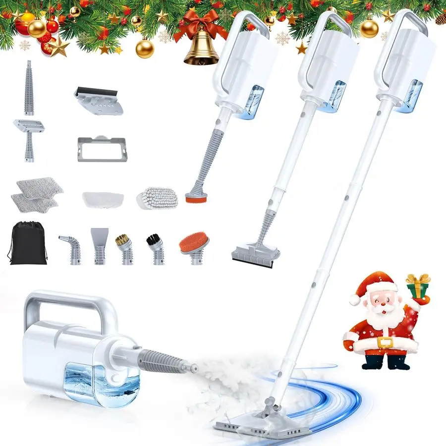 

Steam Mop with Detachable Handheld Steam Cleaner, 10in1 Multi Accessories, Quick 10s Heat, 350ml and 2Level Steamer for Cleaning