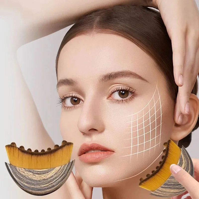 Lymphatic Contour Face Brush Drainage chin jawline Sculpting  Massager for Eye Neck Gua Sha Facial Tool Fit the Skin Precisely