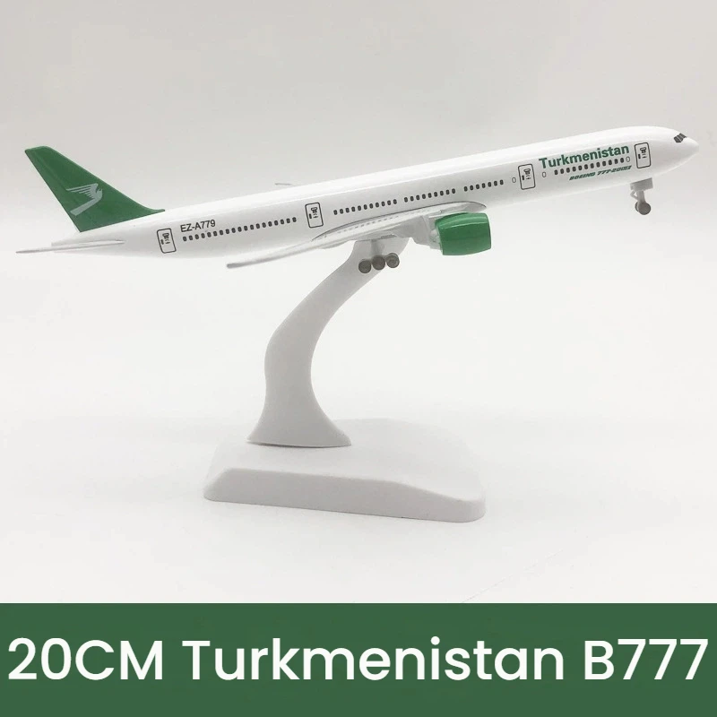 

20CM for Turkmenistan B777 Aircraft Model Die-cast Metal Model Aircraft Static Display Collection Gift