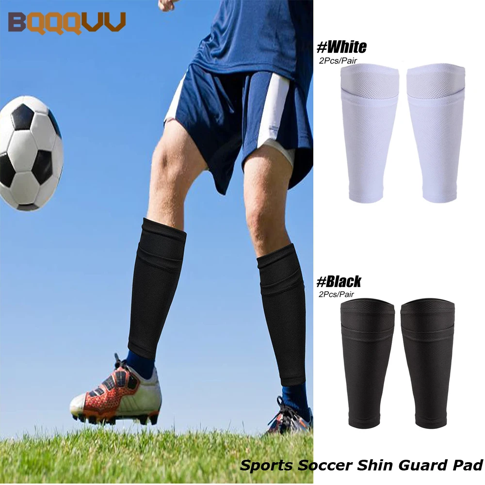 Sports Soccer Shin Guard Pad Sleeve Sock, Football Compression, Calf Sleeve Shinguard for Adult Teens, Football,Basketball 1Pair