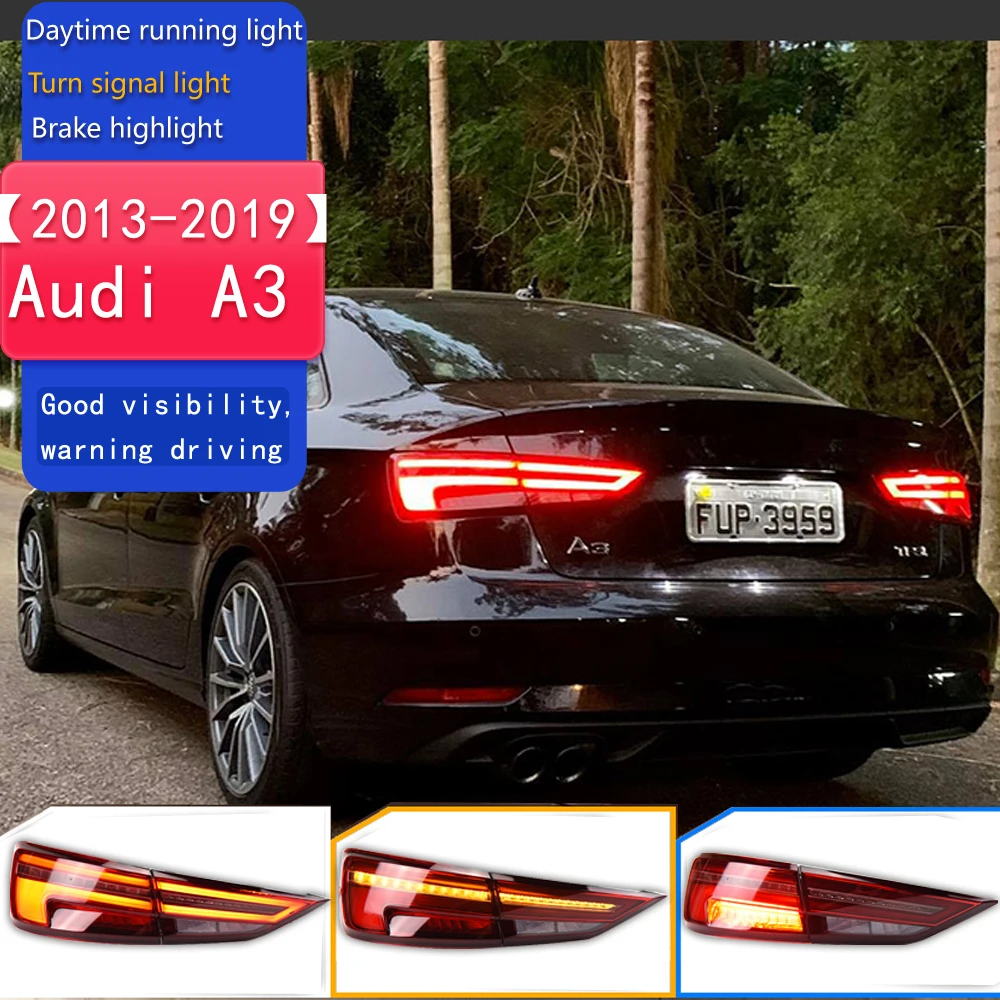 

Стайлинг автомобиля для Audi A3 задние фонари 2013 2014-2019 A3 светодиодный задний фонарь светодиодный DRL динамический сигнал тормоза заднего хода автомобильные аксессуары