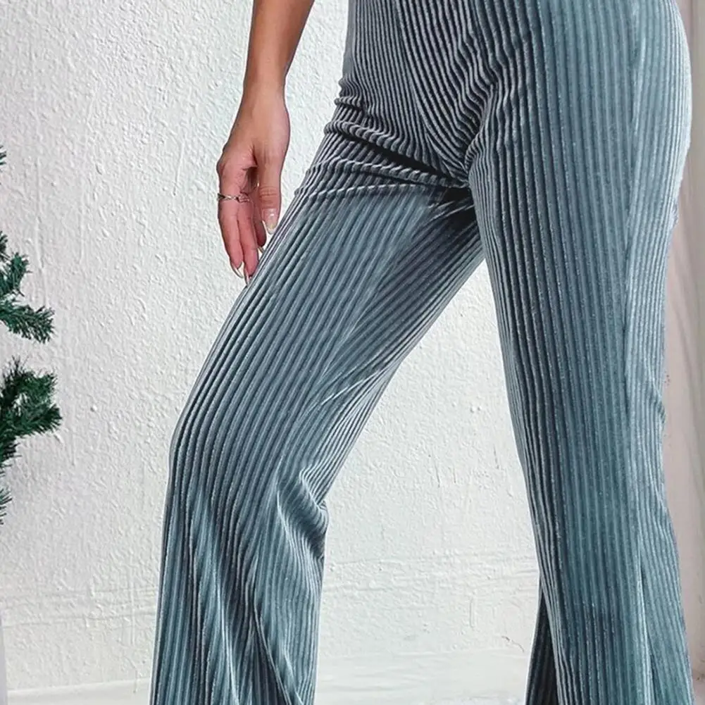 المرأة الخريف الشتاء الأمريكية خمر مضيئة سروال قصير مستقيم الساق واسعة الساق السراويل Sweatpants غير رسمية السراويل المرنة متوهج