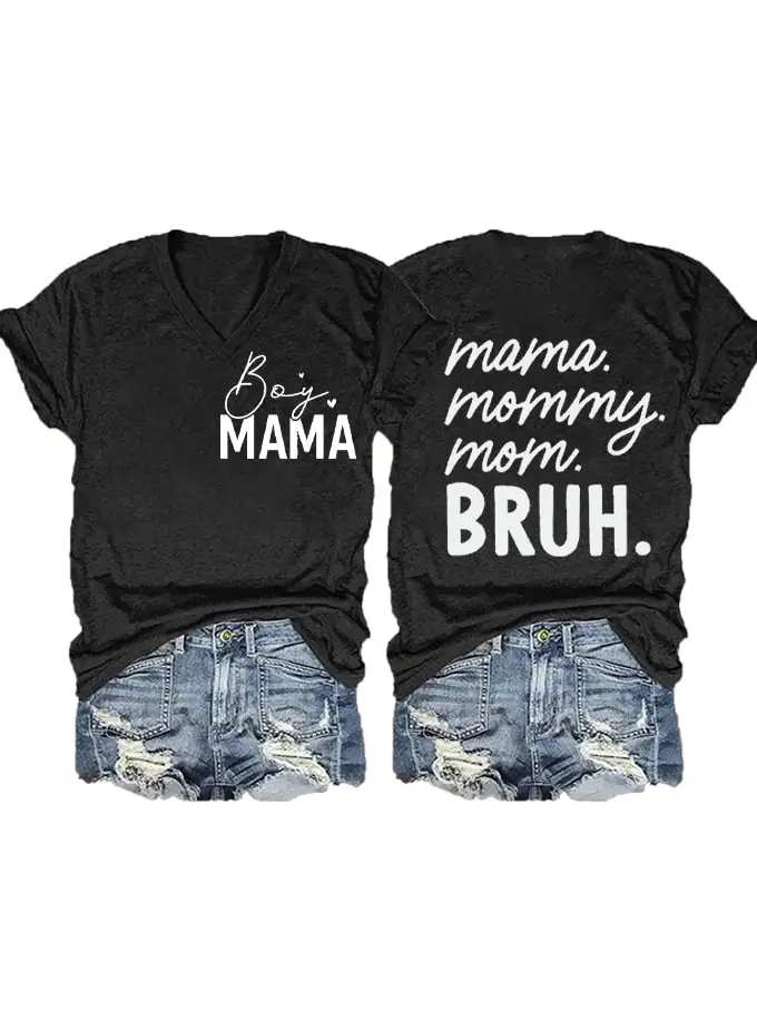 

Женская футболка с короткими рукавами, повседневный топ с V-образным вырезом, летний топ, футболка с принтом ко Дню матери