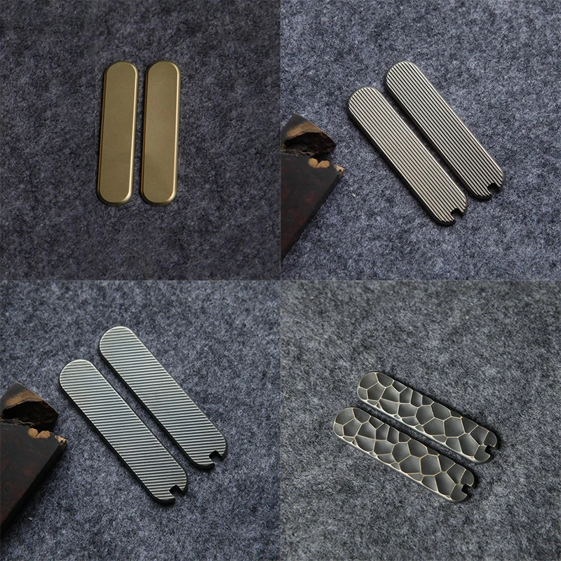 

6 Patterns Brass Material Folding Knife Scale Patches for 58MM Victorinox Swiss Army Knives Handle DIY Make Accessories Parts