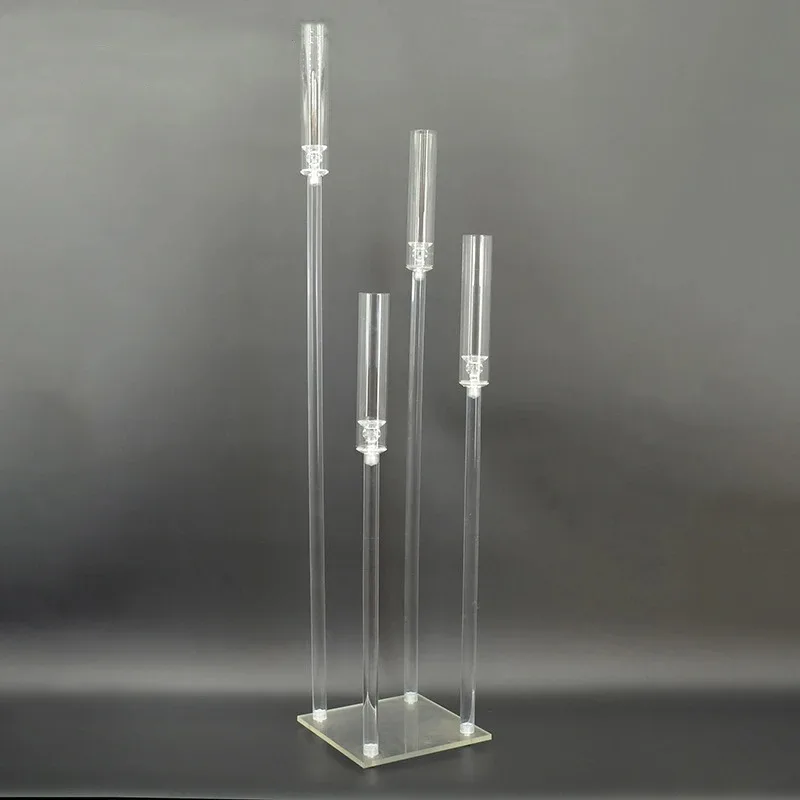 All Clear Acrylic Candelabra, Candle Holders, Wedding Candlesticks, Table Centerpieces Decoration, 10Pcs