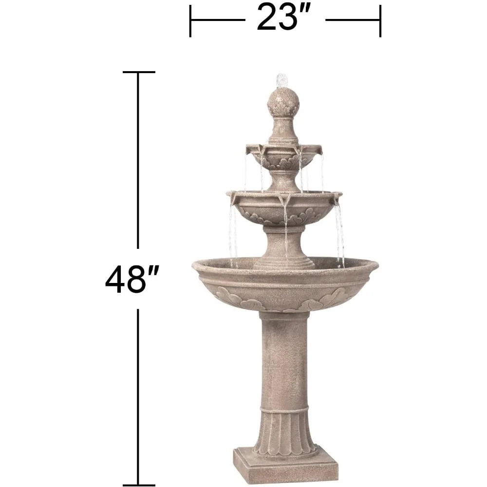 Stafford Italian Outdoor Floor Bubbler Fountain and Waterfalls 48