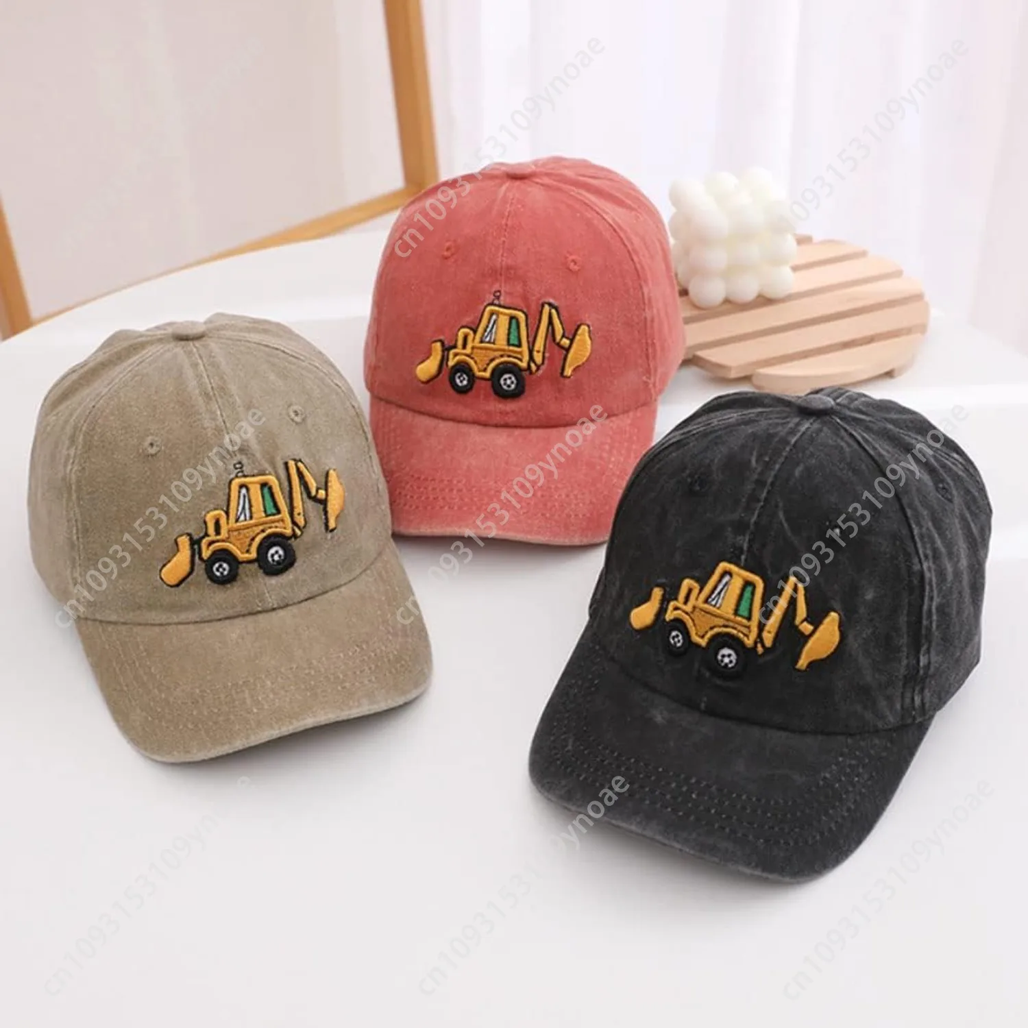 Excavator Cute Embroidery Baseball Caps Adjustable Cotton Washed Vintage Cowboy Hat truck cap dad hats Snapback teenager Outdoor