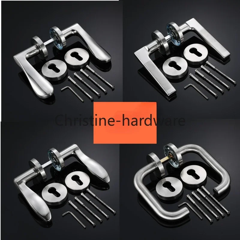 

1 комплект, универсальная дверная ручка из нержавеющей стали, разделенная дверная ручка для спальни, дверная ручка, фурнитура