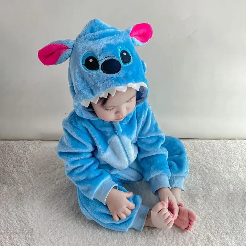 Lilo Stitch Baby Rompers Disney Winter Costume Girl Boy Toddler Anime Jumpsuit Infant Clothes Pyjamas Kids Onesies Ropa Bebes