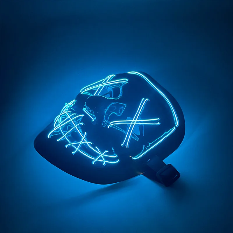 Máscara de Cosplay 2026, Máscara Facial Completa Luminosa para Adultos, Máscara LED Purge, Accesorio de Disfraz, Brilla en la Oscuridad