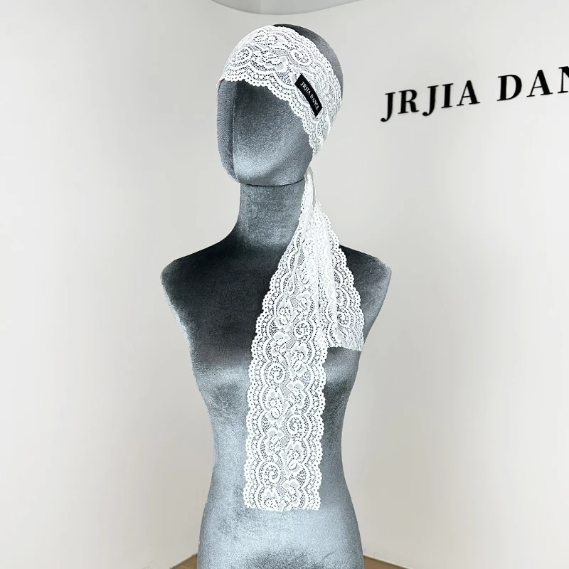 Latin Dance Lace Headband Women Dancing Accessories Elastic Black Hair Band Cha Cha Rumba Samba Dance Practice Headwear DNV20338