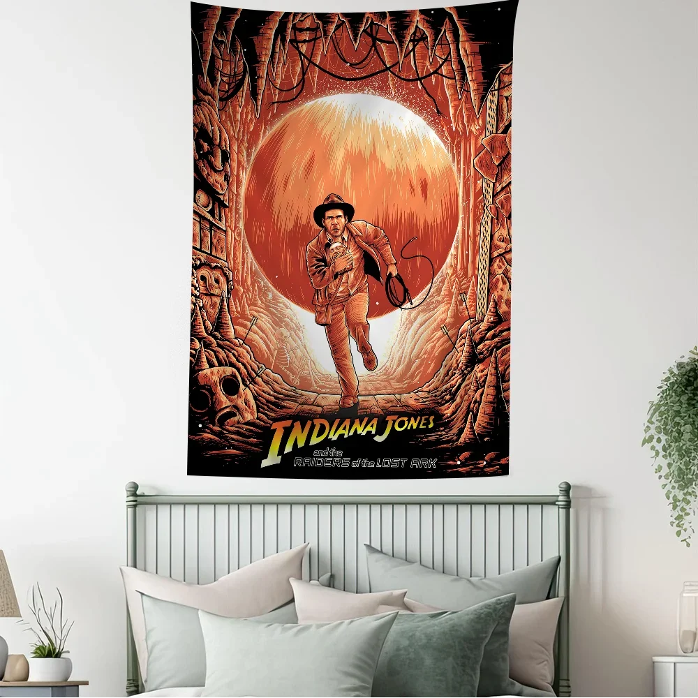 Movie Indiana Jones Printed Large Wall Tapestry Hanging Tarot Hippie Wall Rugs Dorm Home Decor