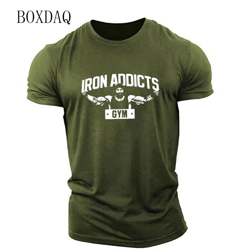 Camisetas de estilo deportivo para hombre, ropa de manga corta para gimnasio, entrenamiento, correr, informal, estampado 3D, talla grande