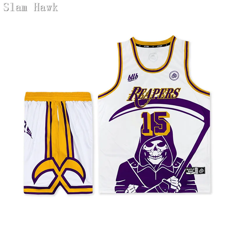 2025 Tanks Sickle15 # Reapers America Eur Design Shirts Street Ball Basketbal Truien Set Shirts Broek