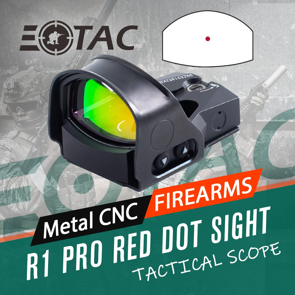 Tactical Original Red Dot Sight Romeo 1 PRO 1x30mm 3 MOA w/ Protective Shroud Open-Reflex Sights RifleScope Fit 20mm Rail