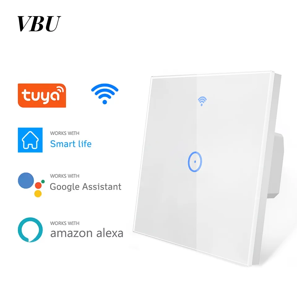 

VBU Wi-Fi EU Tuya умные переключатели 1/2/3 Gang сенсорный выключатель света настенные сенсорные переключатели Smart Life для Alexa Google Home
