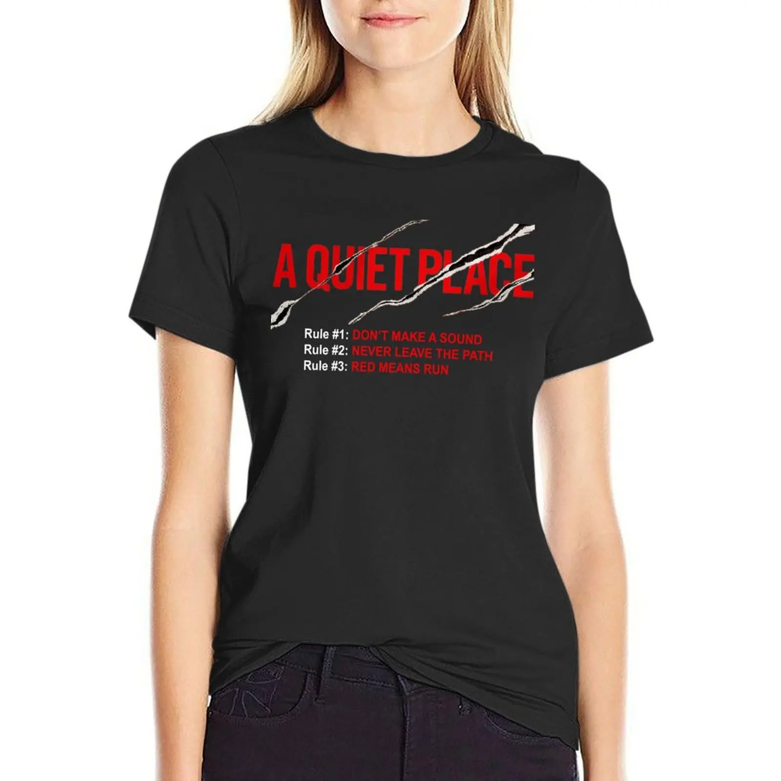 

A Quiet Place - Rules T-Shirt tees summer top t shirts for Women