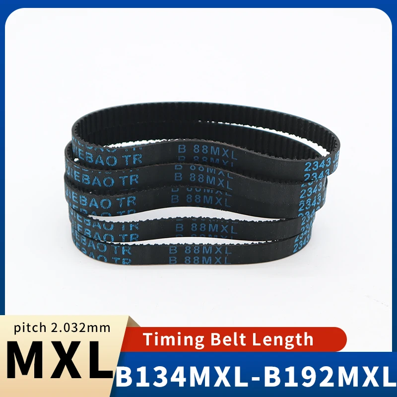 

MXL Timing Belt B134MXL-B192MXL MXL Belt Pitch=2.032mm Belt Width 5mm 6mm 10mm 13mm for CNC 3D Machinery Belt Rubber MXL Belt