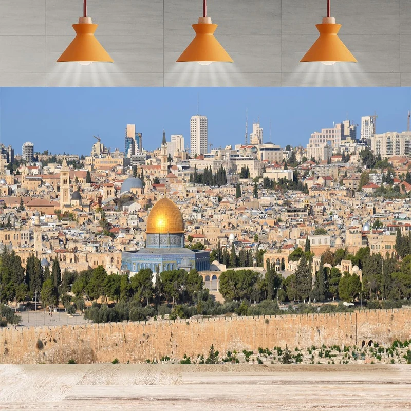 

Jerusalem Old City Photography Backdrop For Dome Of The Rock And Al Aqsa Mosque Background Israel Travel Home Party Decor Banner