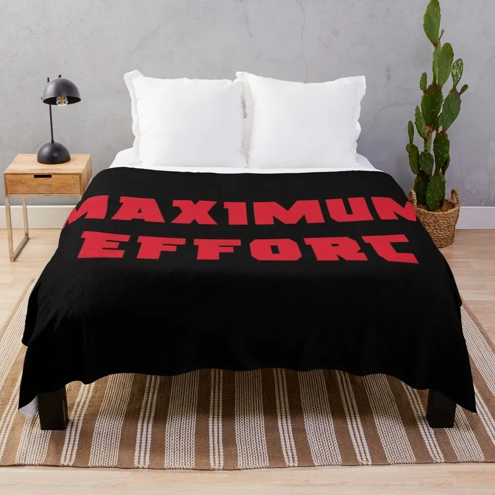 Maximum Effort (Black Background) Throw Blanket Polar Travel Blankets