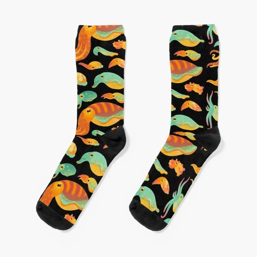 Cuttlefish - dark Socks halloween designer Boy Child Socks Women's