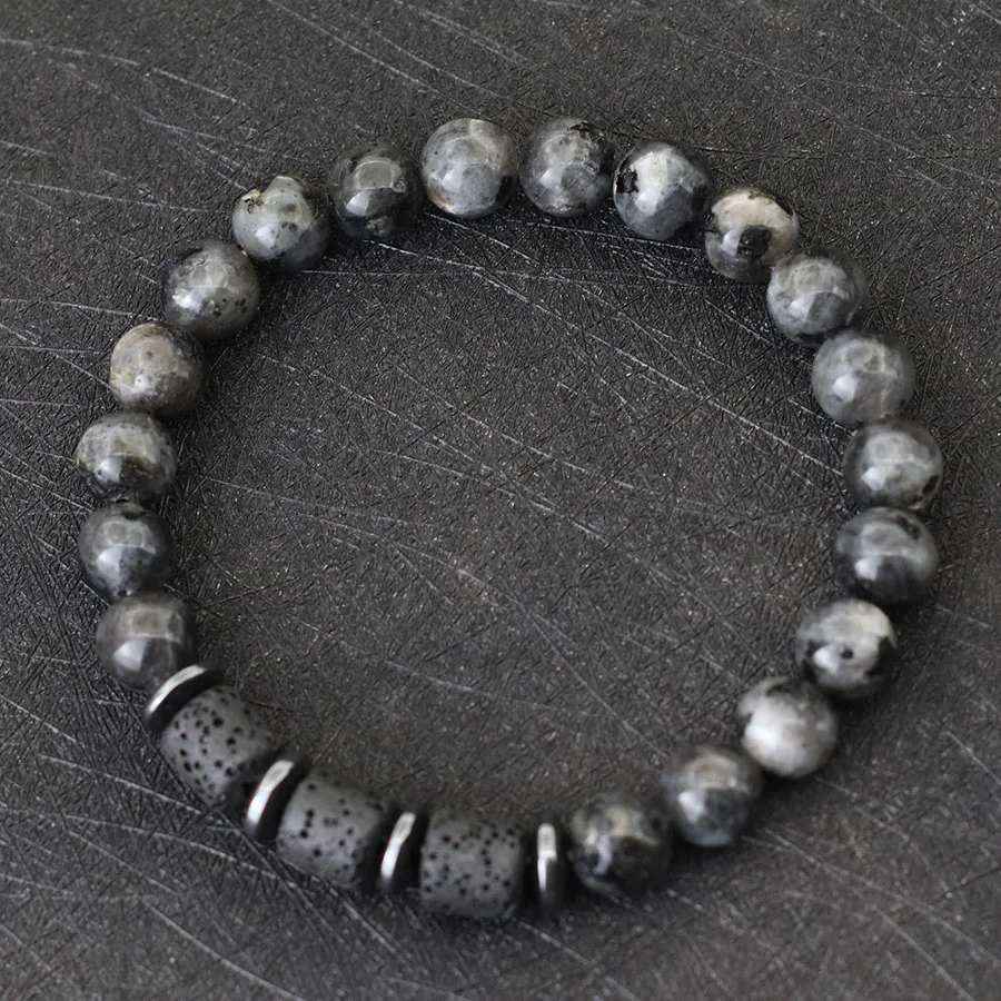 Fashion Natural Stone Bracelet Men Apparel Accessories 8mm Volcanic Rock Howlite Tiger Eyes Beads Braslet Healing Homme Joias