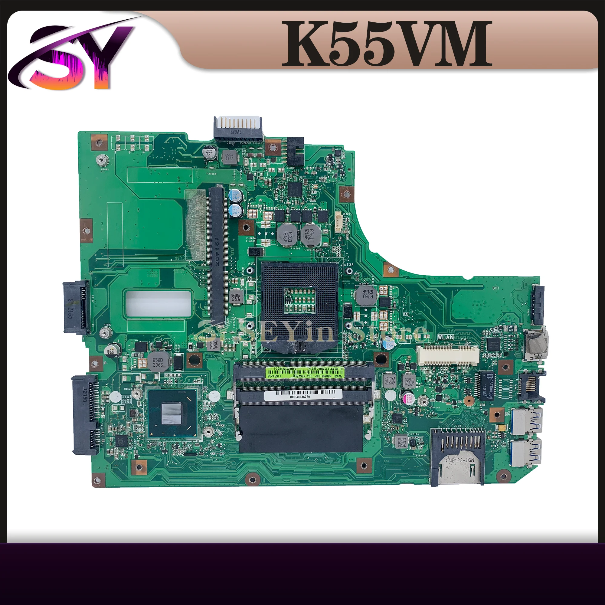 

K55VM Laptop Motherboard For ASUS K55VM K55VJ K55V R500V Notebook Mainboard REV:2.0/2.1/2.2/2.3 MAIN BOARD TEST OK