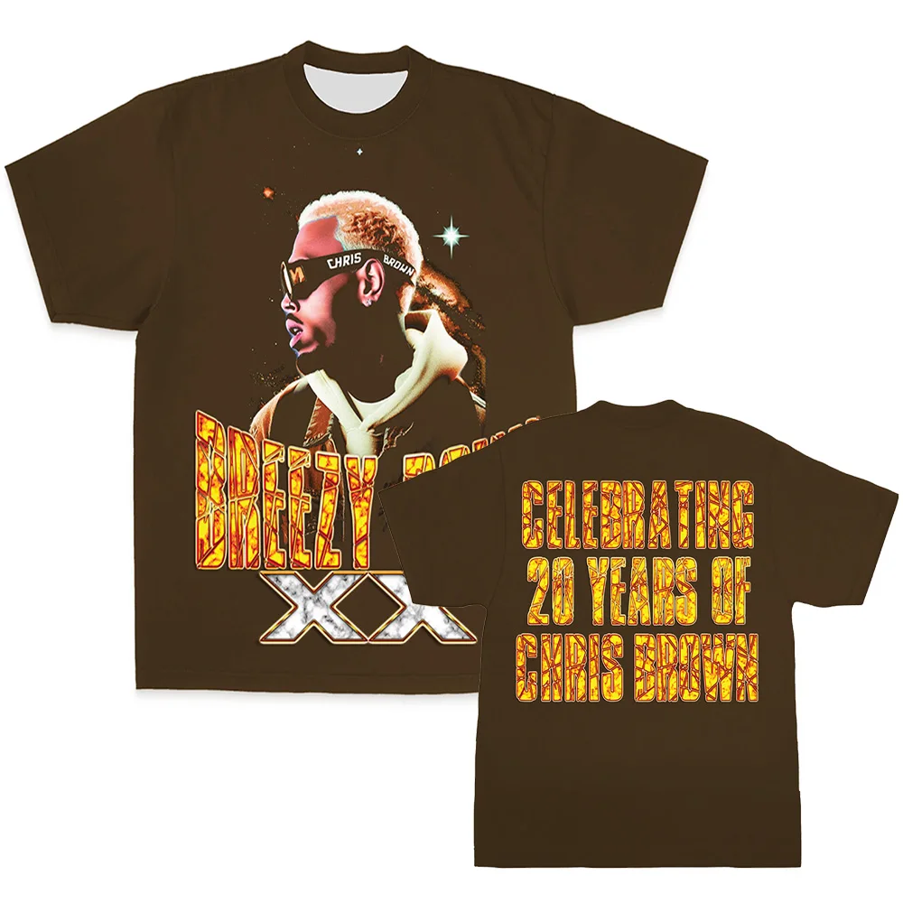 

BREEZY BOWL XX FUTURISM T-shirt Chris Brown Graphic 3D Printing Tshirts O-neck Unisex Streetwear Loose Casual Men Women T Shirt