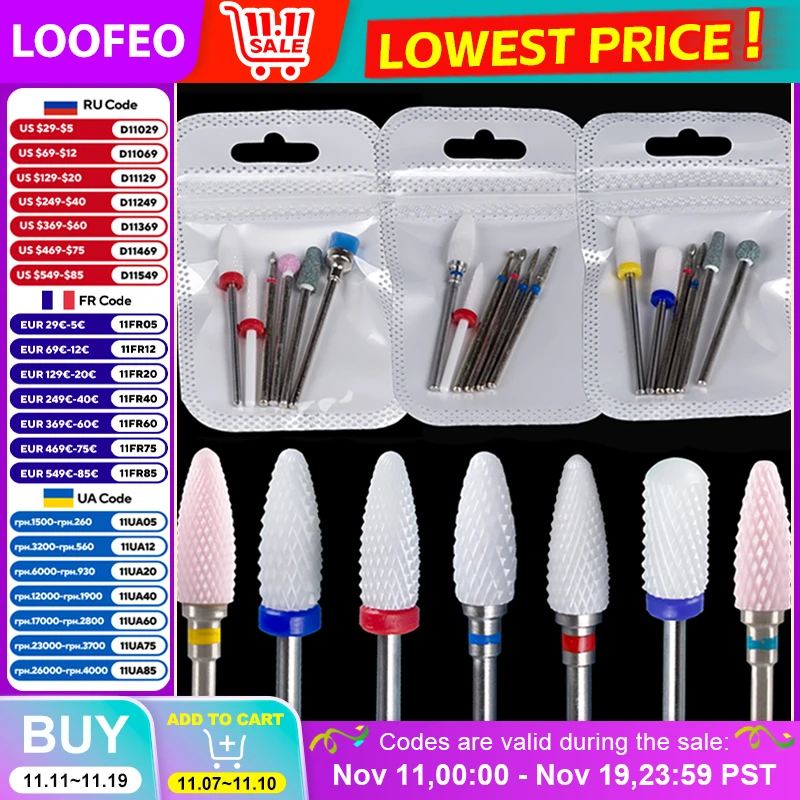 

Milling Cutter for Manicure Ceramic Diamond Nail Drill Bits Mill Cutters for Removing Gel Varnish Nail Art Manicure Machine Tool