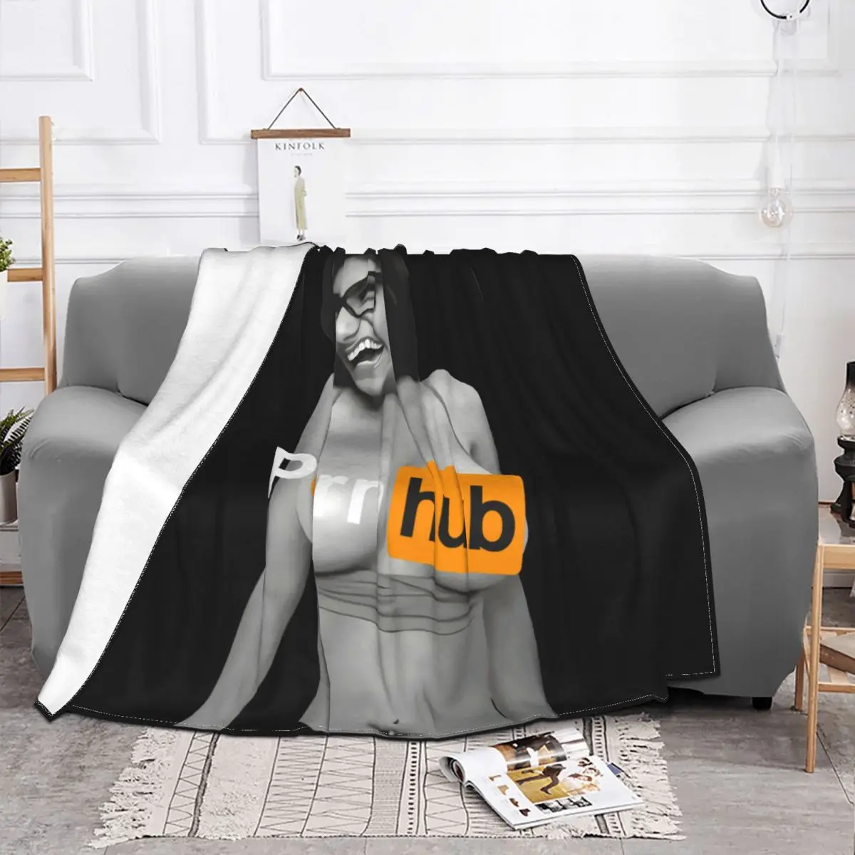 Mia Khalifa Candid&S Parody Custom From Blanket Home On Couch On The Sofa Bedding Throws Camping Blanket