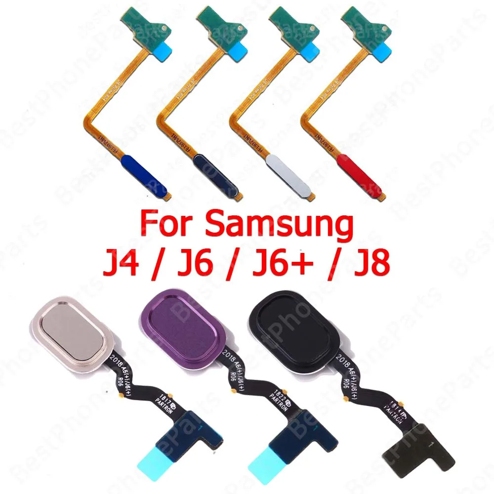 Return Key Fingerprint Sensor Flex Cable For Samsung Galaxy J8 J4 J6 J6+ Plus Finger Print Scanner Replacement Spare Parts