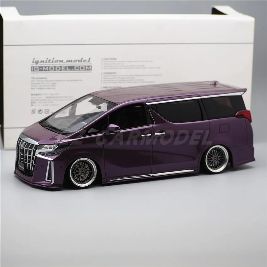 

IG 1:18 Alphard H30W фиолетовый MPV JDM моделирование ограниченная серия смола металл статическая модель автомобиля игрушка в подарок