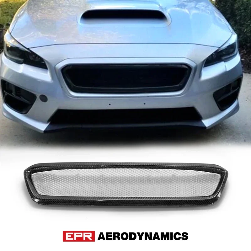 

For 14-17 Impreza WRX VAB VAF STI CS Style Carbon Fiber Front Grill (Pre-facelifted) Glossy Finish Bumper Grille Cover Drift Kit