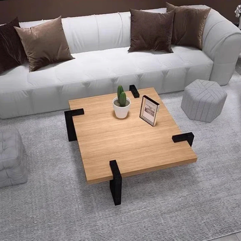 Mesa De centro cuadrada De lujo De madera maciza De nogal, Mesa De centro pequeña De diseño para sala De estar, Mesa De Centro negra, muebles para el hogar
