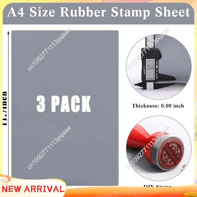 N84R 3 Pcs Rubber Stamp Sheets For Laser Engraving Machine, A4 Rubber Stamp Sheets For Laser Cutter ,2.3 Mm